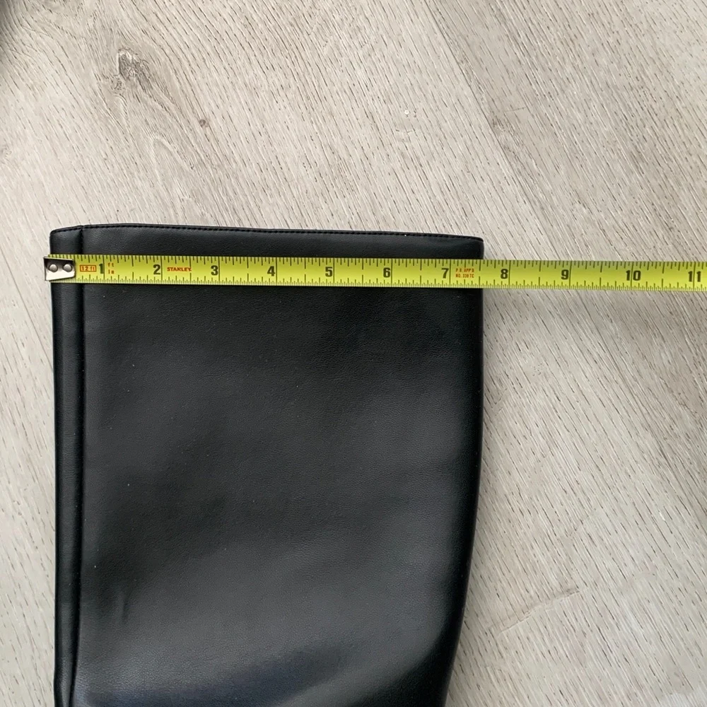 Top walks‎ tall boot faux leather size 8 black classic pointy toe block heels - Picture 5 of 8